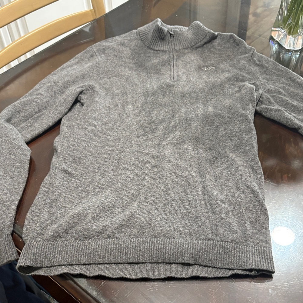 Gray Half-Zip  hollister Men's Sweater